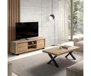 AltoBuy Ensemble Salon Table Basse et Meuble TV Aspect Bois Finition Hudson Oak - URIDSON