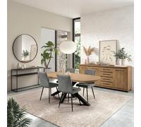 AltoBuy Ensemble séjour Table 200cm + Buffet Aspect Bois Finition Houston Oak - VASALY