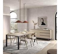 AltoBuy Ensemble séjour Table Repas 200cm + Buffet Aspect Bois Finition Urban Oak - Bonnie