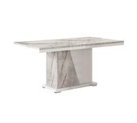 AltoBuy Eros - Table Repas Pied Central Blanc et Aspect Marbre