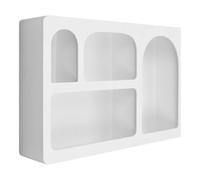AltoBuy Etagère Murale atypique 4 niches en MDF laqué Blanc - SHIREL