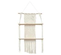 AltoBuy Etagère Murale Double bohème en macramé et Plateaux en Bois