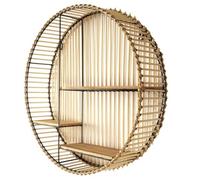 AltoBuy Etagère Murale Ronde en Bambou et métal Plateau Bois - Saphir