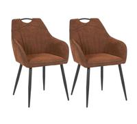 AltoBuy Fabrice - Lot de 2 Fauteuils de Table Tissu Maille Polyester et Liseré Cuivre