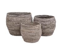 AltoBuy FITTA - Lot de 3 Paniers Décoratifs en Feuille de Maïs