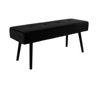 AltoBuy GEMINA - Banc 2 Places Velours Noir et Pieds Métal