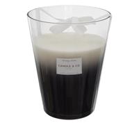 AltoBuy Grande Bougie Parfumée 3 mèches Vase Noir Senteur Linge Frais H23cm