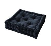 Coussin de Sol 50x50cm Velours de Coton Capitonné Coloris Bleu nuit - HARRIS - ALTOBUY Bleu G