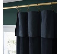 HARRIS - Rideau Ajustable 140x270cm Velours de Coton Bleu nuit + 8 Anneaux Pince - Altobuy Bleu