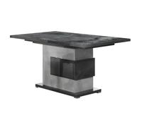 AltoBuy Hoffman - Table de Repas Allongeable à Pied Central Gris Aspect Pierre