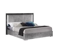 AltoBuy Hyde - Lit 160x200cm Gris Effet Pierre avec LEDs
