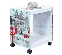 AltoBuy ISLA - Table d'Appoint sur roulettes Motif Londres