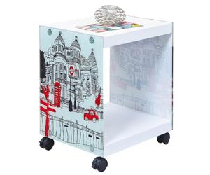 AltoBuy ISLA - Table d'Appoint sur roulettes Motif Londres