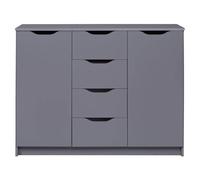 AltoBuy Jenny - Meuble 2 Portes 4 Tiroirs Coloris Anthracite