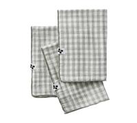 AltoBuy Joel - Lot de 3 Serviettes 40x40cm Gaze de Coton Vichy Coloris Eucalyptus