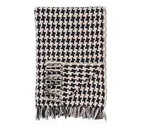 AltoBuy Josy - Plaid 180x130cm Beige et Noir à Motifs Pied-de-Poule
