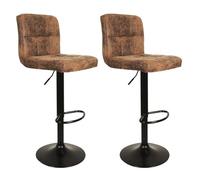 AltoBuy Julio - Lot de 2 Tabourets Simili Marron Camel