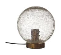 AltoBuy Lampe à Poser Boule en Verre Ciselé Socle Doré Ø20cm - GINA