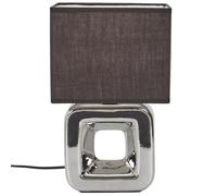 AltoBuy Lampe à Poser carrée Porcelaine argentée Finition chromée (H32,5cm)