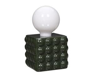 AltoBuy Lampe à Poser céramique Relief Vert Foret Abat-Jour Globe (H17cm) sur Piles