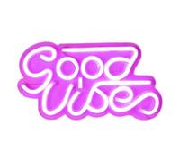 AltoBuy Lampe LED Effet Néon Good Vibes Rose à Accrocher ou à Poser - Lowa