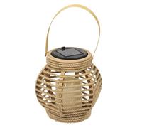 AltoBuy Lanterne Solaire LED Effet Bougie, en polypropylène Beige avec Anse (H15 cm)