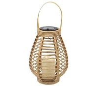 AltoBuy Lanterne Solaire LED Effet Bougie, en polypropylène Beige avec Anse (H26,5 cm)