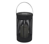 AltoBuy Lanterne Solaire LED Effet Bougie, en polypropylène Noir avec Anse (H23 cm)