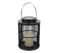 AltoBuy Lanterne Solaire LED Effet Bougie, en polypropylène Noir avec Anse (H25 cm)