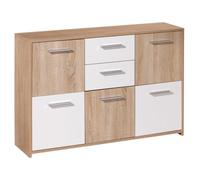 AltoBuy List - Buffet 5 Portes 2 Tiroirs Aspect Bois