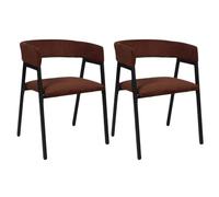 AltoBuy Lot de 2 fauteuils de Table Design en métal et Velours côtelé Coloris Terracotta - Amory