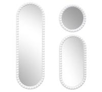 AltoBuy Lot de 3 Miroirs Blanc 75x25 cm / 49x25 cm / Ø25 cm