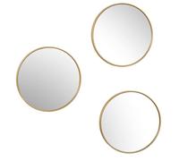 AltoBuy Lot de 3 Miroirs Doré Ø26cm - Miroirs Ronds avec Cadre Doré pour Décoration Murale