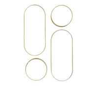 AltoBuy Lot de 4 Miroirs Muraux Décoratifs Rond et Ovale Versa Doré