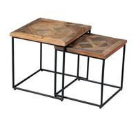 AltoBuy MANEA - Lot de 2 Tables Gigognes en Manguier Massif Recyclé