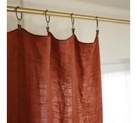 MARGAUX - Rideau Ajustable 140x270cm Lin Lavé Paprika + 8 Anneaux Pince - Altobuy G