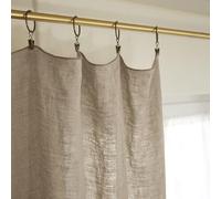 AltoBuy Margaux - Rideau Ajustable 140x270cm Lin Lavé Sable + 8 Anneaux Pince