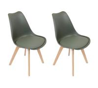 AltoBuy MEDALINE - Lot de 2 Chaises Scandinaves Kaki