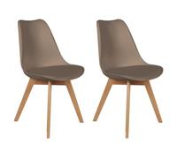 AltoBuy MEDALINE - Lot de 2 Chaises Scandinaves Taupe