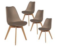 AltoBuy MEDALINE - Lot de 4 Chaises Scandinaves Taupe