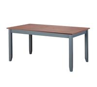 MELINA - Table Repas Rectangulaire Coloris Gris et Naturel -