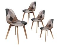 AltoBuy MELO - Lot de 4 Chaises Scandinaves Aspect Vieux Cuir