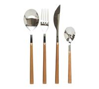 AltoBuy Ménagère 16 Pièces en INOX Manche Effet Bois - BONNIS