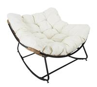 AltoBuy Merida - Fauteuil à Bascule Blanc avec Assise Capitonnée
