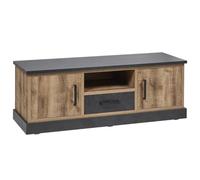 AltoBuy Meuble TV 2 Portes Aspect chêne Artisan et Noir Graphite - URBAL