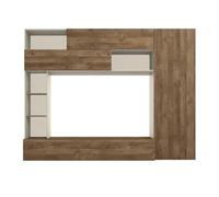 AltoBuy Meuble TV Mural avec rangements et étagères Beige et Aspect Bois - Palacio