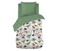AltoBuy MEZO - Couette Imprimée Motifs Dinosaures 140x200 cm + 1 Taie d'oreiller 60x60 cm
