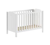AltoBuy Milady - Lit bébé 60x120cm Laqué Blanc Hauteur réglable