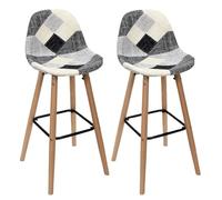 AltoBuy MOZAIK - Lot de 2 Tabourets Scandinaves Noirs et Blancs
