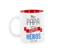 AltoBuy Mug 30 cl en céramique Blanc avec Message Papa est Un Super héros